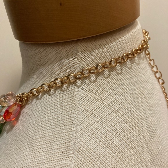 Briolette & round crystal multi color necklace - Picture 9 of 11